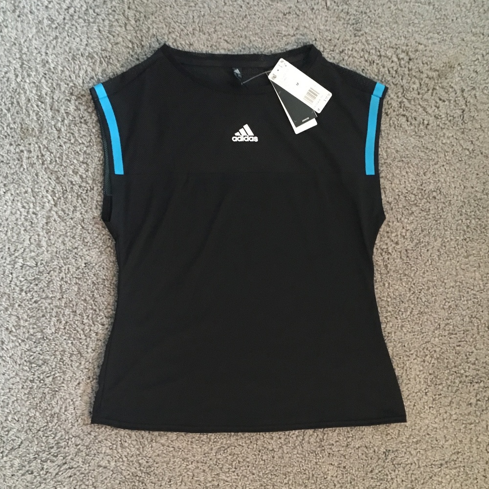 Adidas Escouade Women's Tennis Tee - Black / Shock